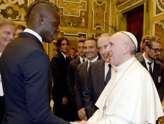 Mario Balotelli's visit to Pope Francis.