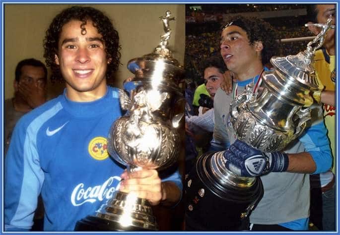Young Guillermo Ochoa began winning trophies from the moment he became a professional.