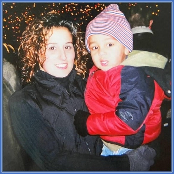 A rare childhood photo of Tyler and his Mum, Melissa Russo.