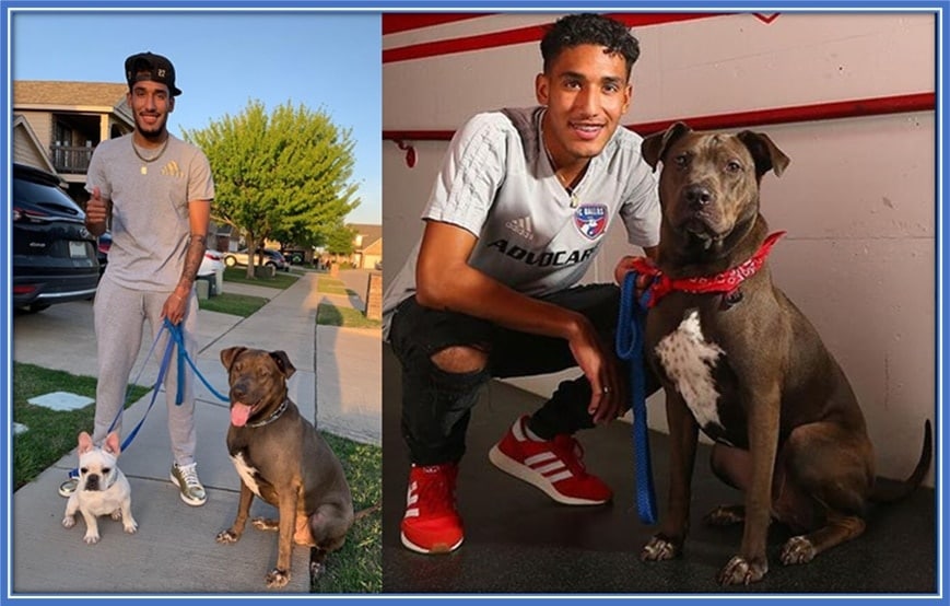 The USMNT forward loves to have his dogs around him.