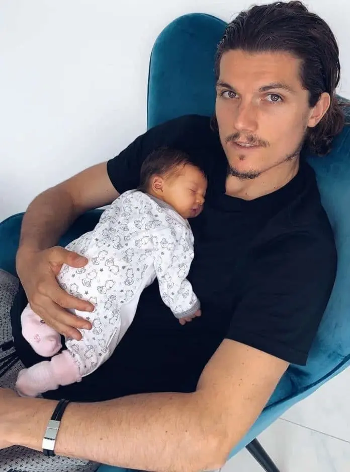 Daddy Duties: Have you seen this adorable photo of Marcel Sabitzer with his daughter Mary-Lou?