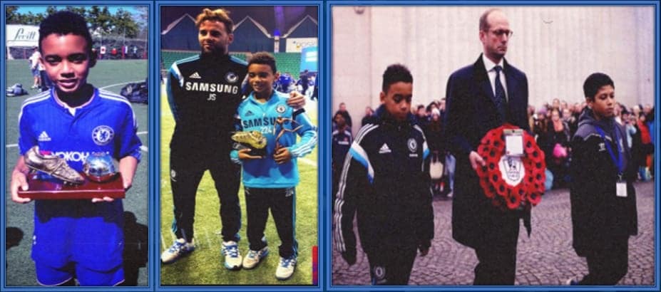 Jamal Musiala awards at Chelsea Academy.