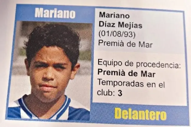 This was Mariano's RCD Espanyol academy ID card.