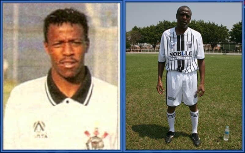 This is Eder Militao's Dad (Valdo) in his playing days (left) and after retirement (right).