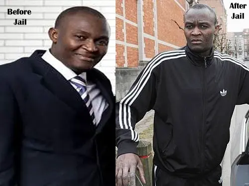 This is a before and after photo of Romelu Lukaku's Dad.