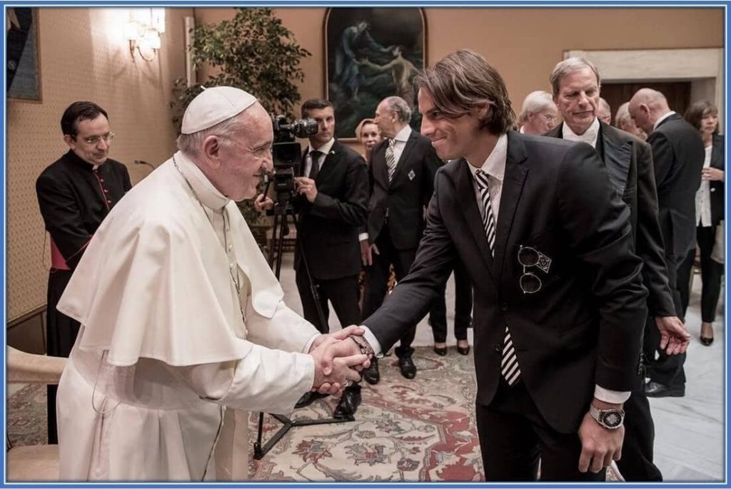 What a great day in his life as he gets to meet pope Francis.