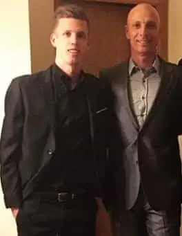 Dani Olmo with his father Miquel.