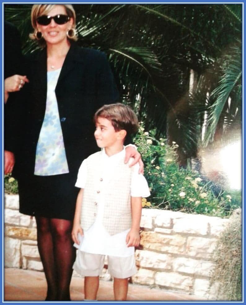 A throwback picture of his childhood days with his mother, Simonetta.