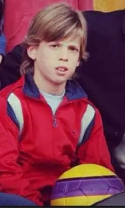 Childhood Photo of Dani Olmo months after he joined RCD Espanyol.