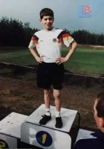 Young Robert Lewandowski at the podium. A sign that he was a great football kid.