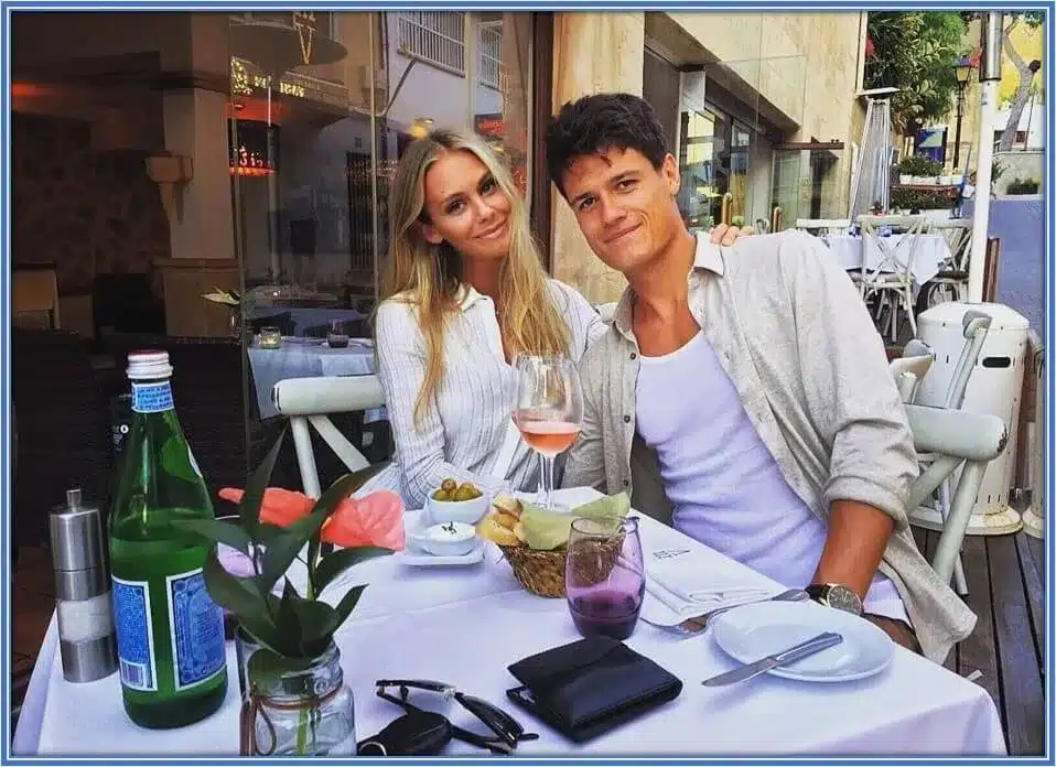 What a beautiful way to spend his time with his girlfriend-turned-wife (Josefine Barsoe).