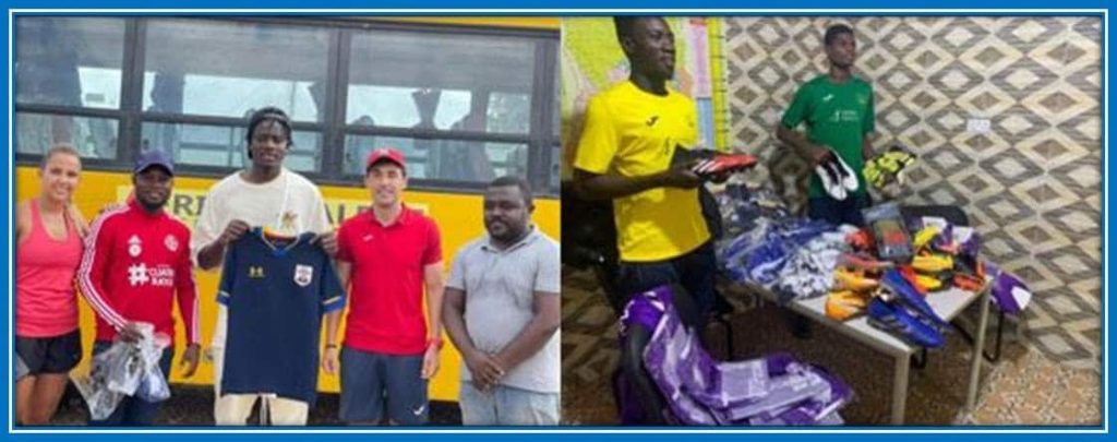 The Premier League Champ Loves to Help others by donating kits to them.