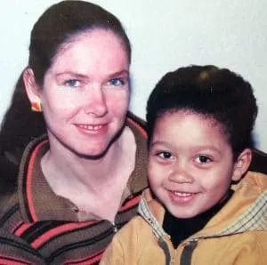 Young Memphis Depay and his beloved mother.