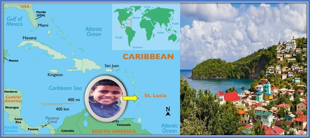 James Justin's Family (through his Late Dad) is from Saint Lucia, the Caribbean nation.