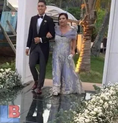 Roberto Firmino Mother walks him down to the alter.