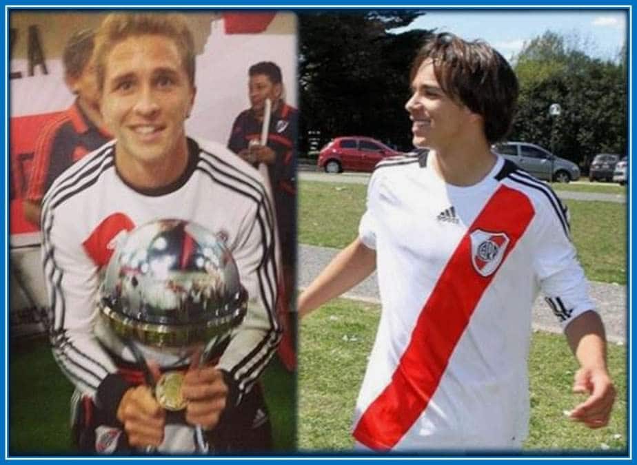 The River Plate Athlete with the Trophy Smiling Broadly.