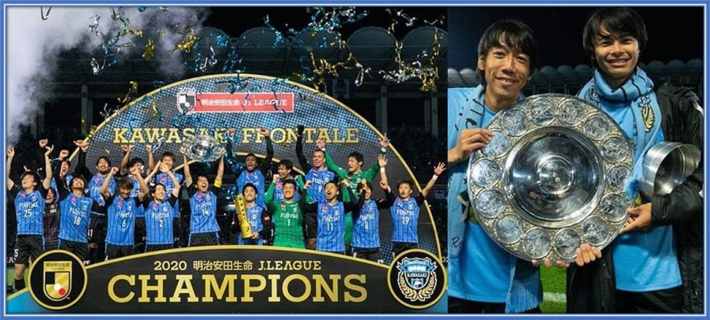 With this trophy in his cabinet, the young boy from Kawasaki got named among the Japanese League Best XI.