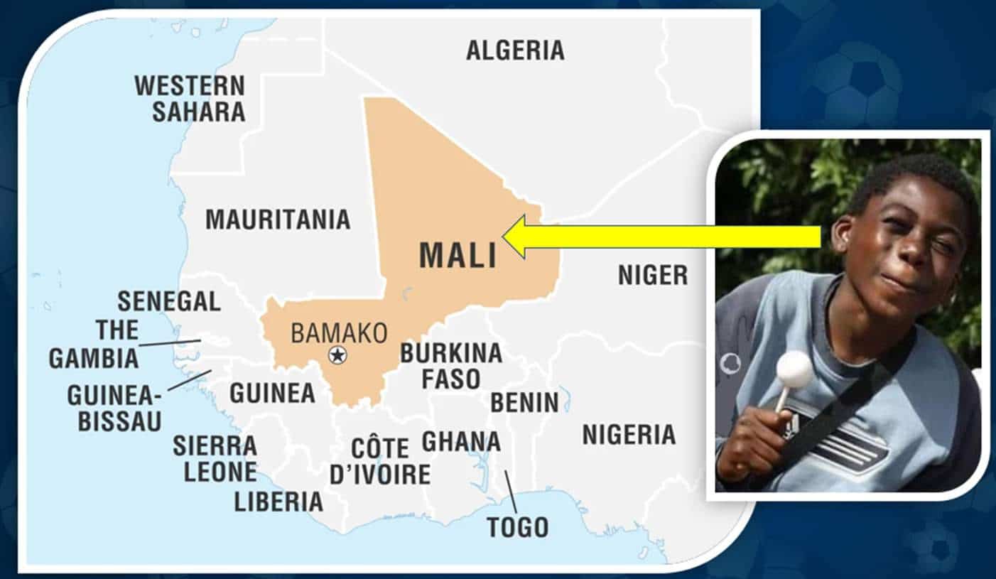 Where the Athlete's parents come from (Mali) is the eighth-largest country in Africa.