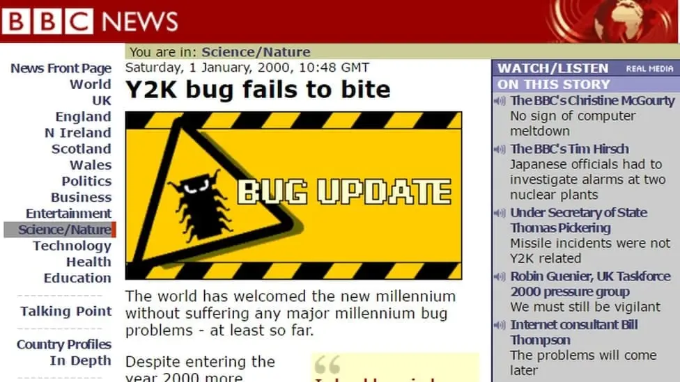 The Millennium bug was a hoax as it failed to bite. - BBC
