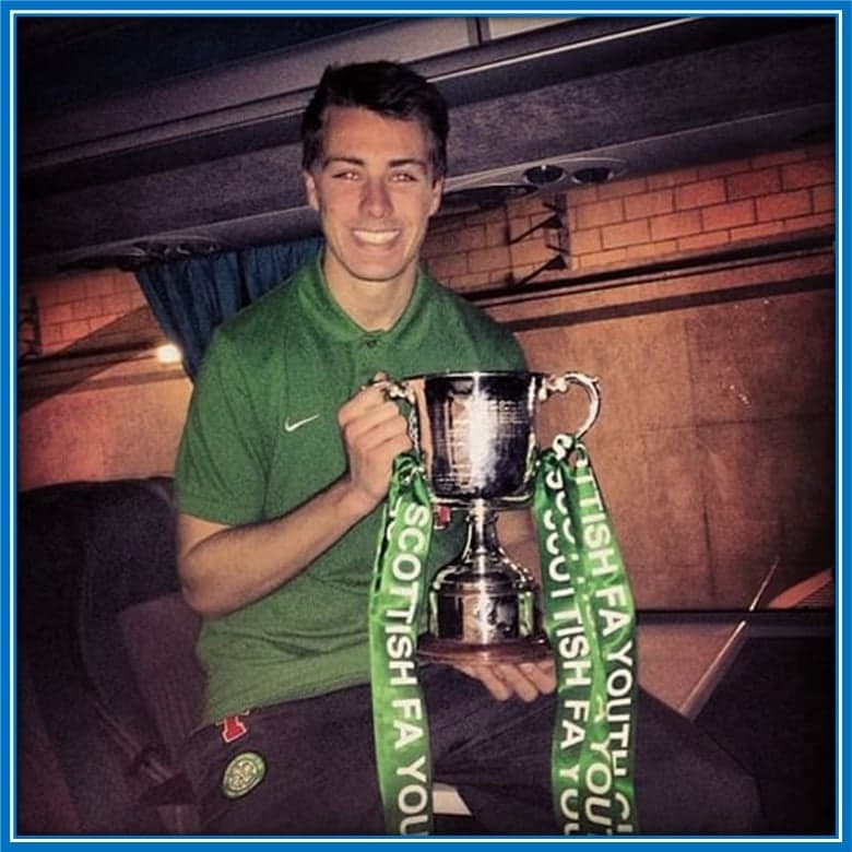 Young Jackson Irvine celebrating his 3rd consecutive Scottish Cup.
