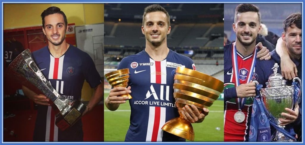 The Spanish professional footballer won these trophies and a lot more during his two seasons with PSG.