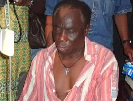 This is Mikel Obi's Father after he arrived home safely.