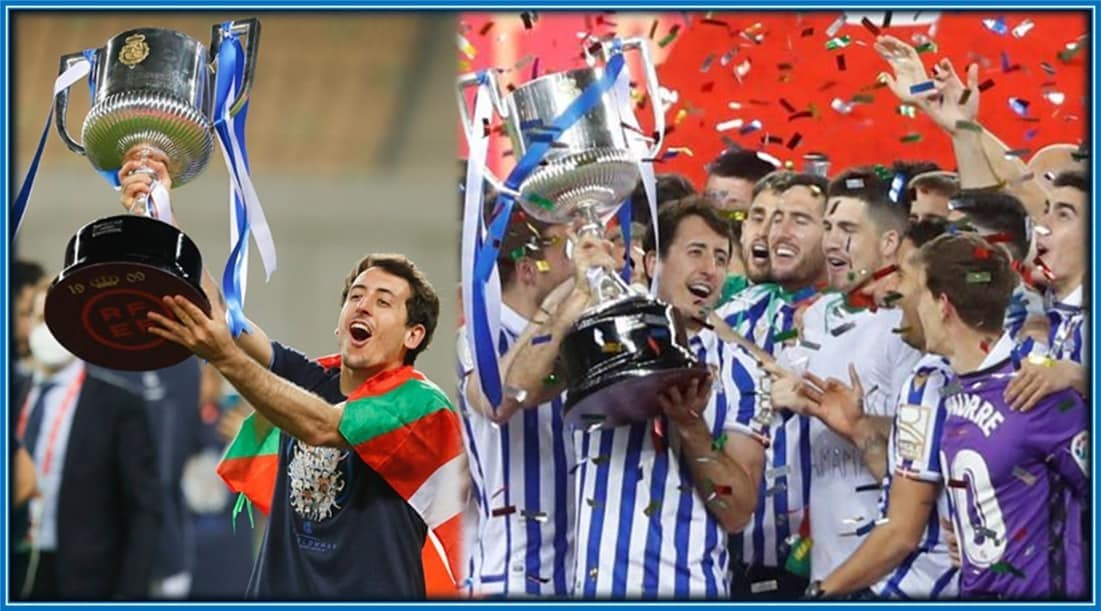 What a moment for Mikel Oyarzabal as he celebrated the 2019/2020 Copa del Rey trophy.