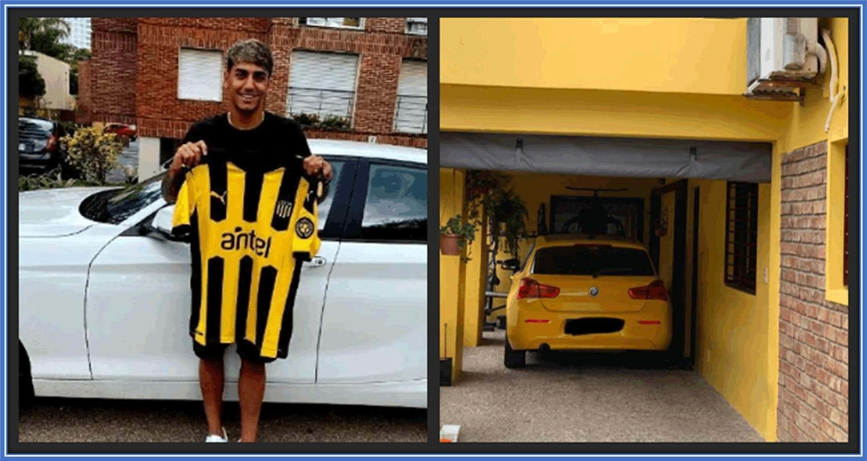 Torres joined Penarol to celebrate her anniversary by priding the expensive car painted yellow.