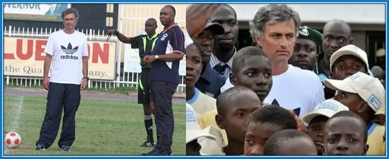 Jose Mourinho's visit to Kwara state, Illorin, Nigeria. It gave so much inspiration to Taiwo Awoniyi and other kids.