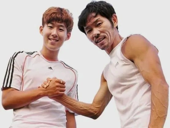 Son Heung Min with his father.