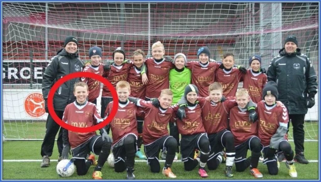 A photo o his early days at Jyllinge youth academy.