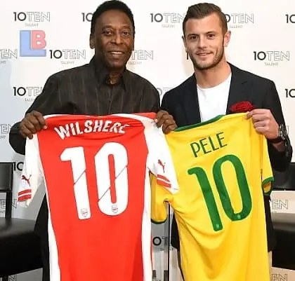 Jack Wilshere interviews football legend Pele at 10Ten Talent launch, an initiative celebrating and guiding No:10 role players to success.