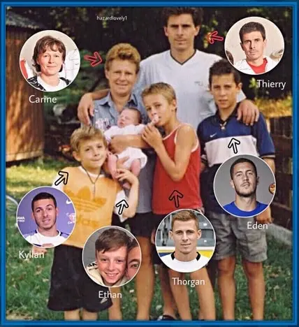 It's beautiful to know that every single person in this photo is a footballer. We have here, the Hazard Family.