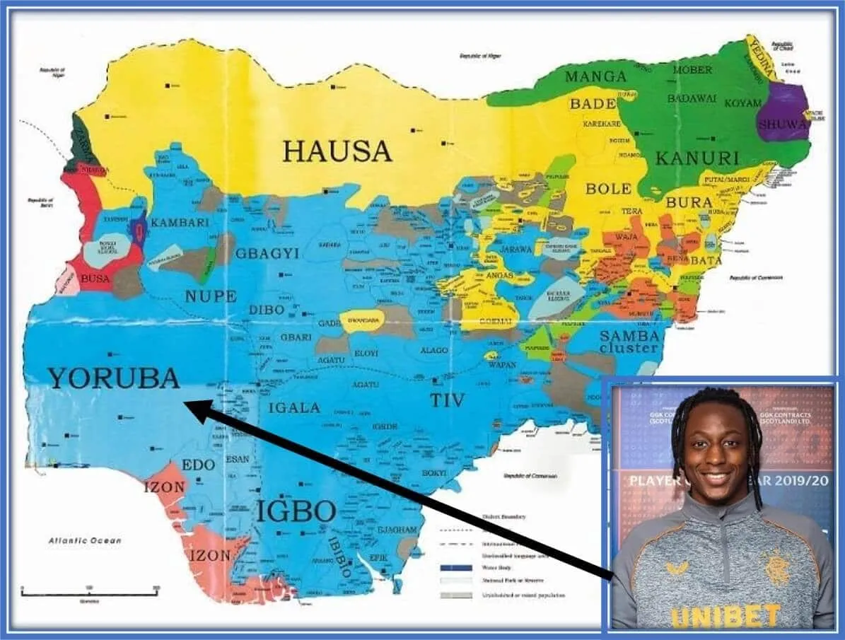 This detailed map helps you understand Joe Aribo’s ethnicity.