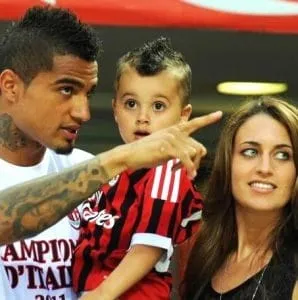 Young Kevin-Prince Boateng, Jennifer Michelle and their son.