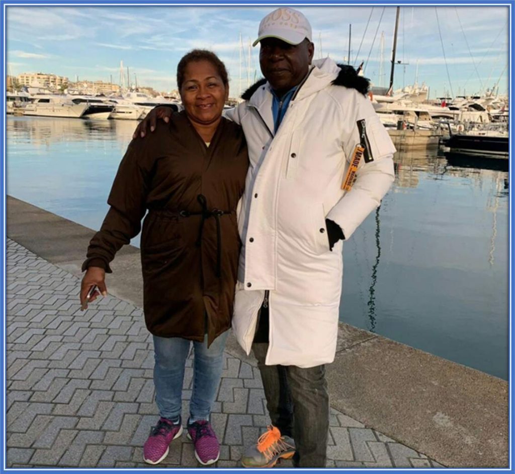 Dora Tenorio Guagua is pictured alongside her husband on one of their trips to Spain.