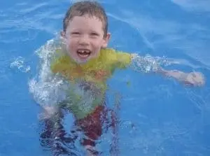 One of Aiden's hobbies is swimming.