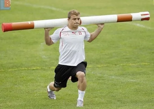 Magic Dwarf takes his own massive pole with him to training.