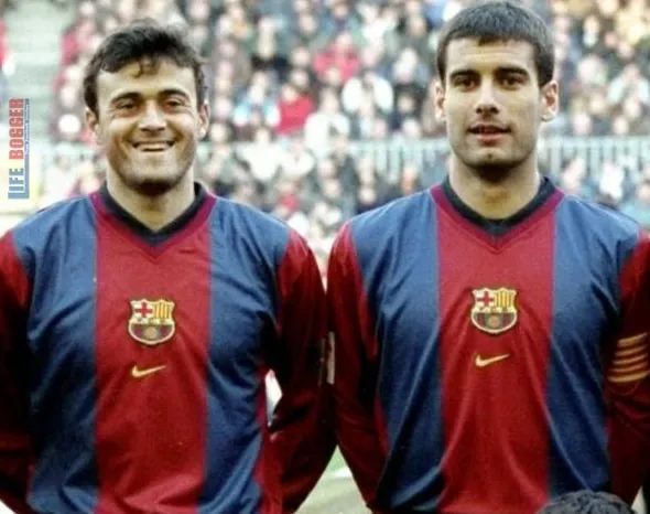 Pep Guardiola and Luis Enrique at Barcelona.