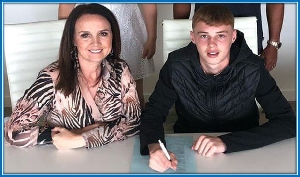 Meet Cole Palmer's Mum - Janet Palmer - all smiling at her son's contract signing with City.
