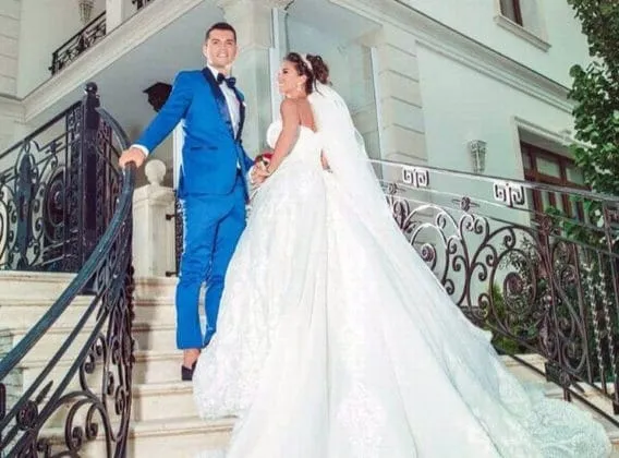The wedding photo of Xhaka and Lekaj.