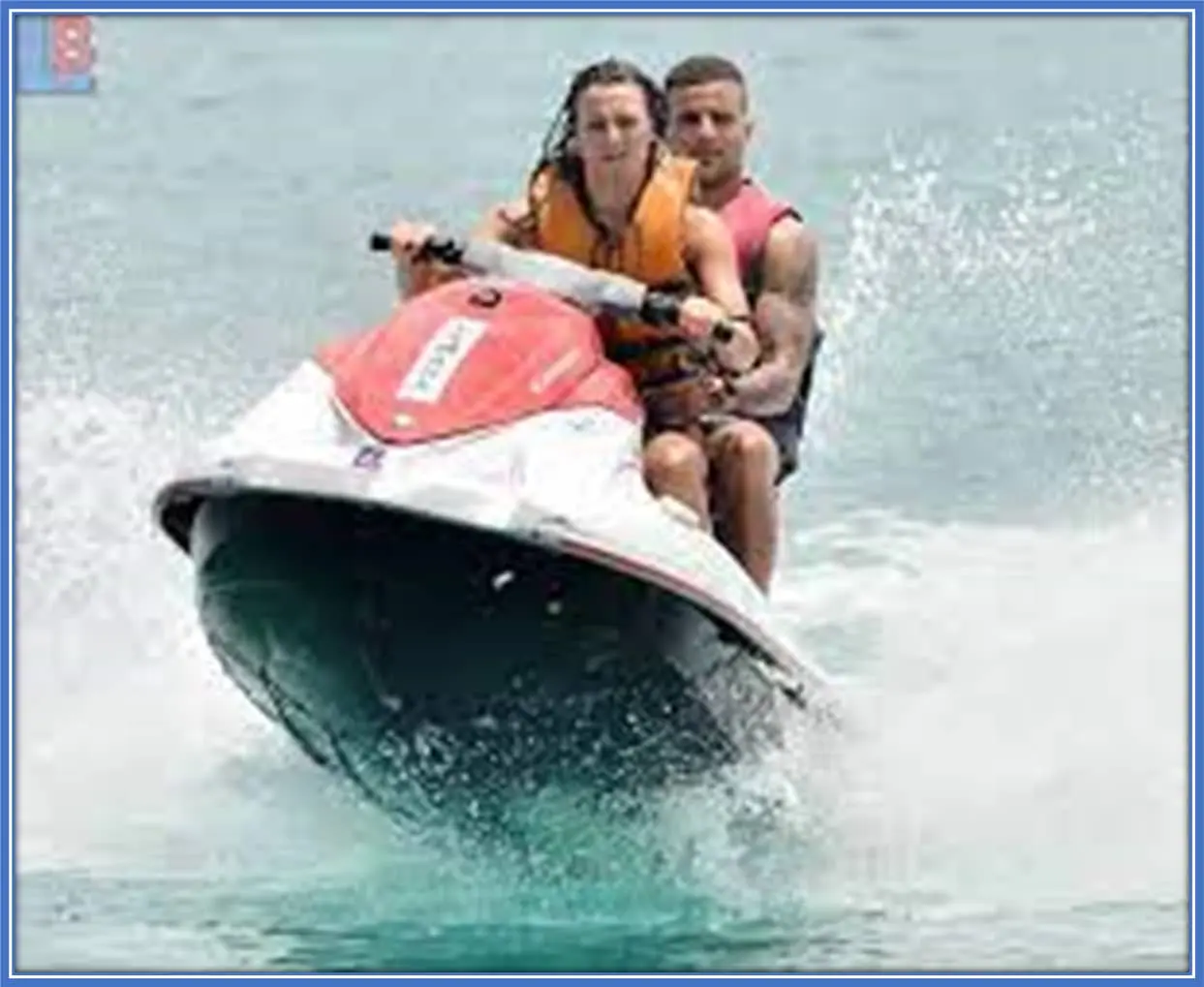 Kyle Walker and Annie enjoy a speedboat.