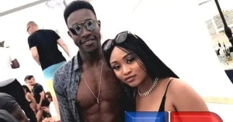 An excited Danny Welbeck with his lover, Opeoluwa.