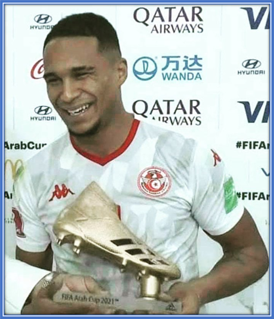 Seifeddine Jaziri earned a Golden Boot award at the 2021 FIFA Arab Cup.