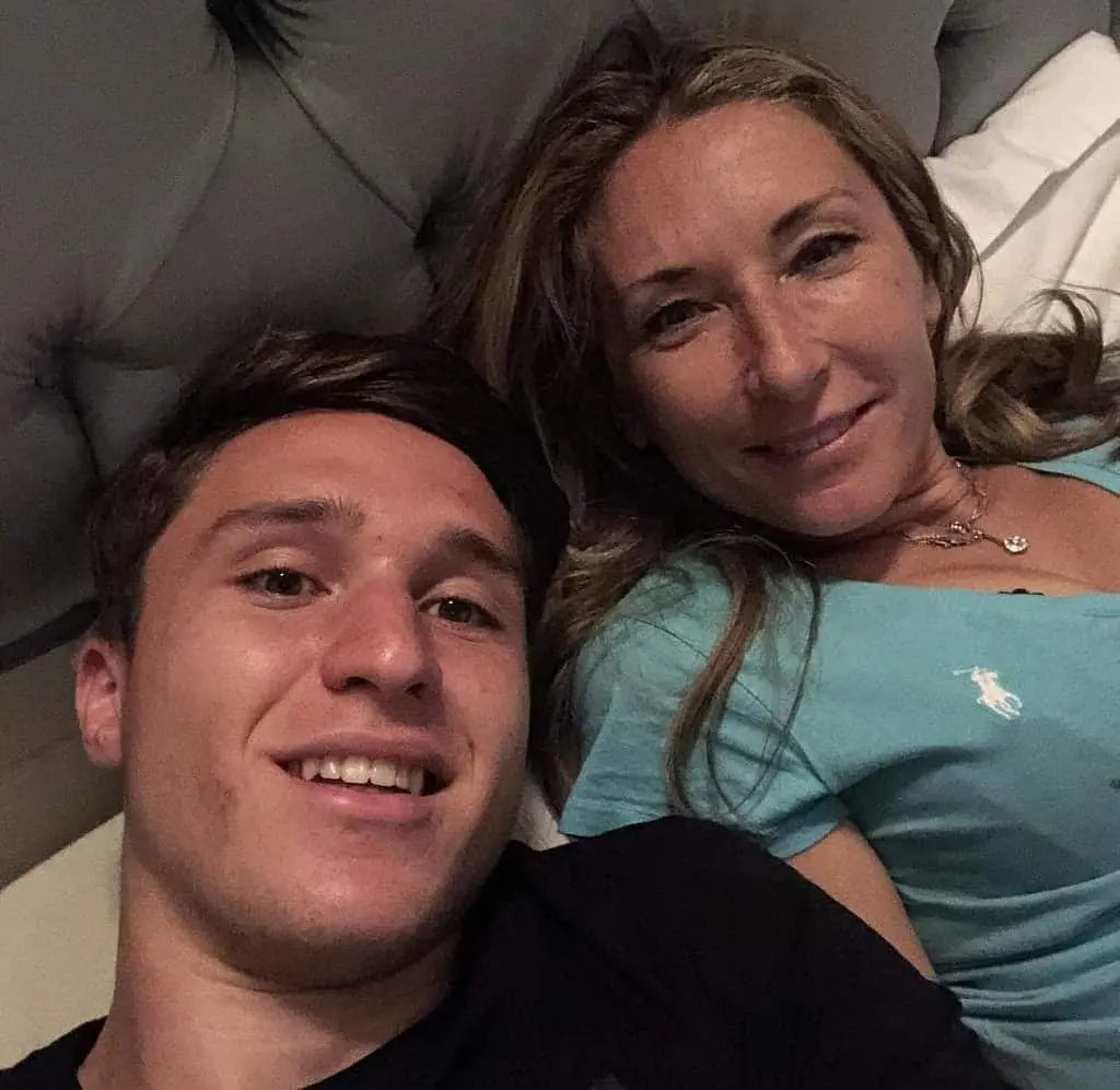 Meet Federico Chiesa's mum, who is having a good time with his lovely son.