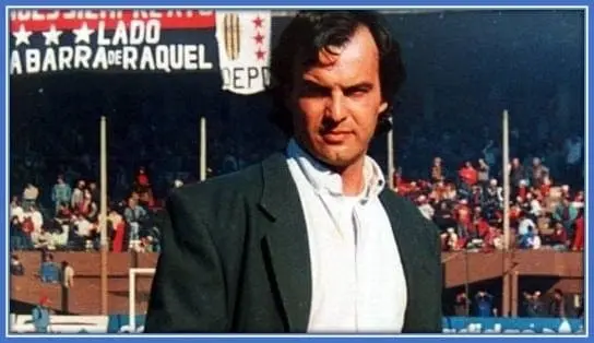 Here is a view of him as a coach of Newell Old Boys- Twimg.