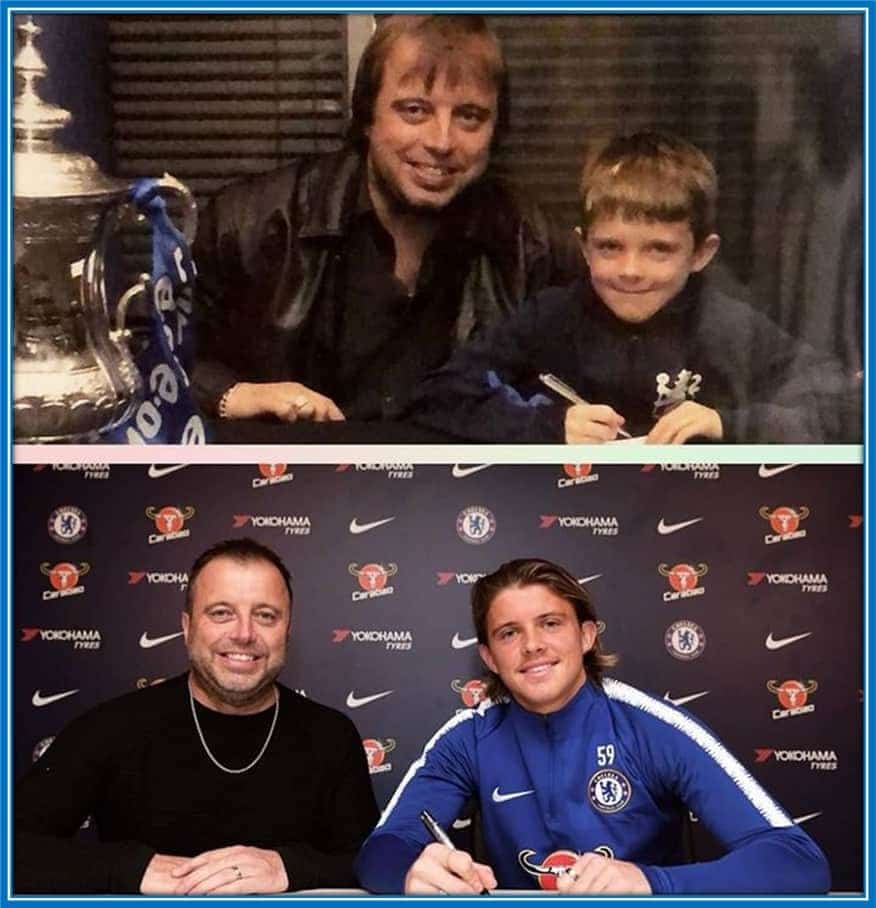 Conor Gallagher signs his professional contract. Combining this picture implies that dreams do come true.