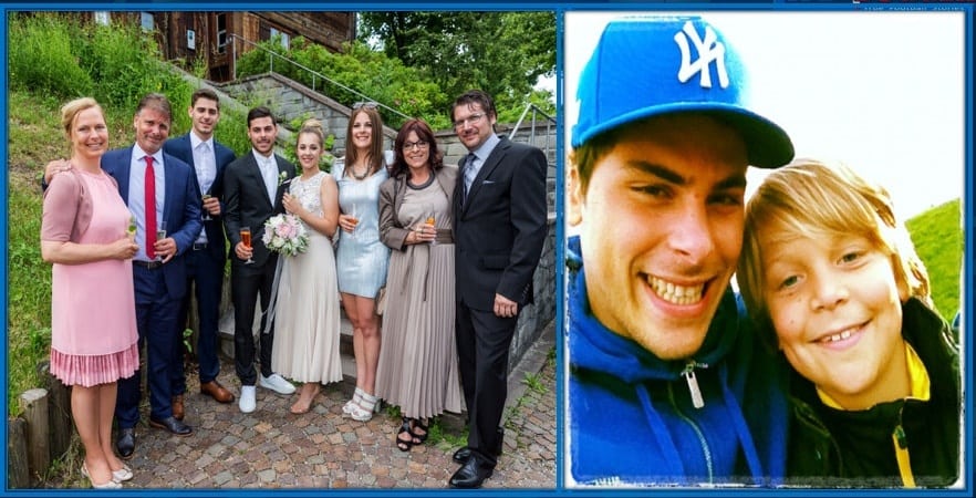 Kevin Volland with his relatives - Cousin and In-laws.