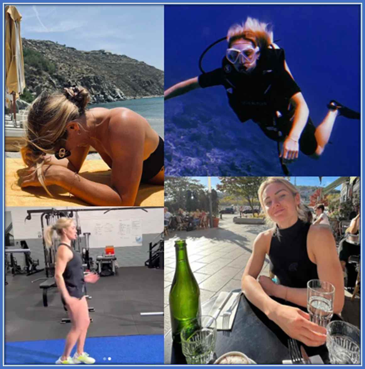 A collage of Ellie Carpenter showing her hobbies.