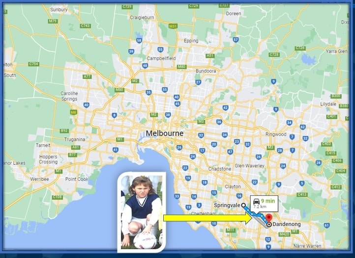 This map shows you the outskirts of Melbourne - where Ajdin Hrustic's parents raised him.